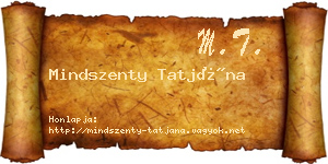 Mindszenty Tatjána névjegykártya